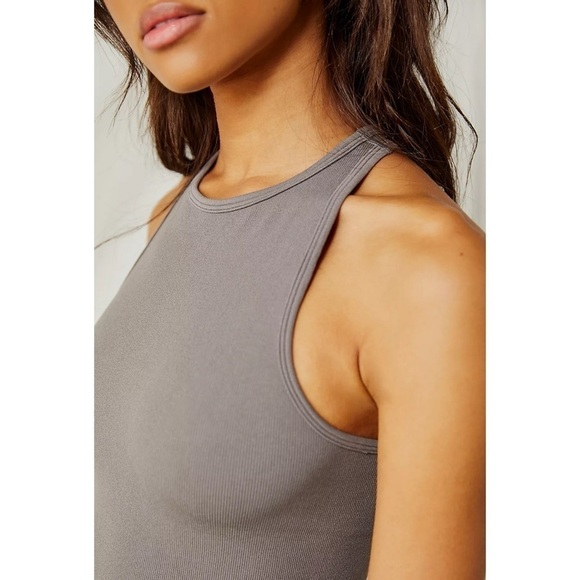 Intimately Free People Hayley Racerback Cropped Ribbed Brami Tank Blacksand XS/S - Picture 2 of 8